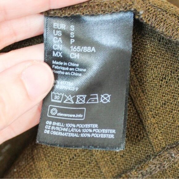 H&M Lightweight Olive Green Button Front Cardigan 3/4 Sleeve Small - Picture 6 of 6